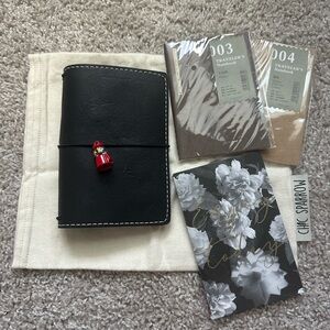 Chic Sparrow black classic pocket notebook cover